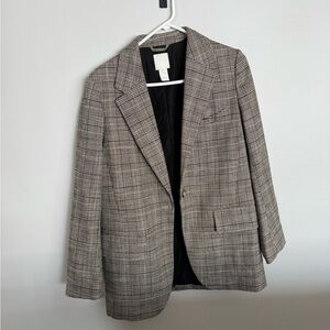 H&M Black and White Checkered Blazer